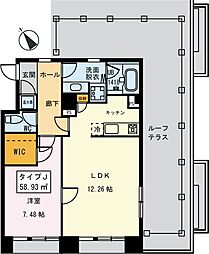 桃園パークマンション 1LDKの間取図画像