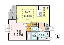 ピアッツァ経堂 1LDKの間取図画像