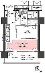 プラウド渋谷本町 1LDKの間取図画像