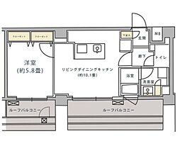 プレール・ドゥーク渋谷幡ヶ谷 1LDKの間取図画像