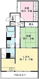 フォレスト上野毛 2LDKの間取図画像