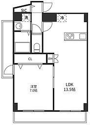 アイランド中野 1LDKの間取図画像
