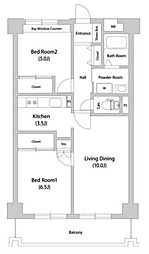セレッソ幡ケ谷 2LDKの間取図画像