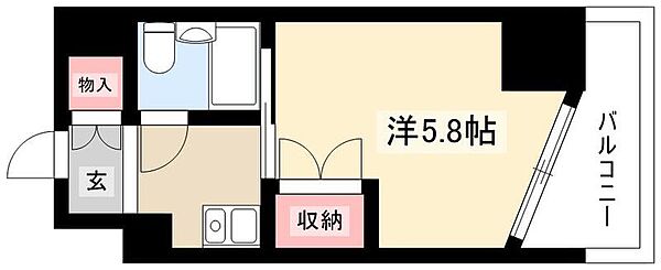 グランデール名古屋 ｜愛知県名古屋市西区名駅2丁目(賃貸マンション1K・5階・17.44㎡)の写真 その2