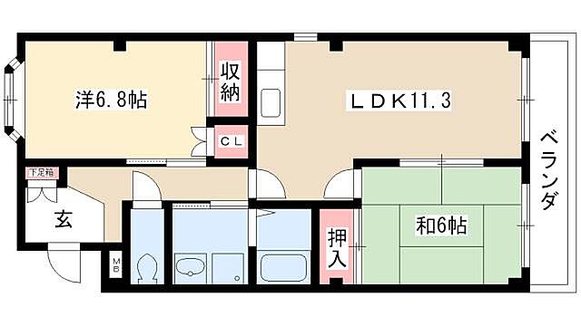 ホームズ】セシール[2LDK/賃料6.2万円/2階/55.35㎡]。賃貸マンション