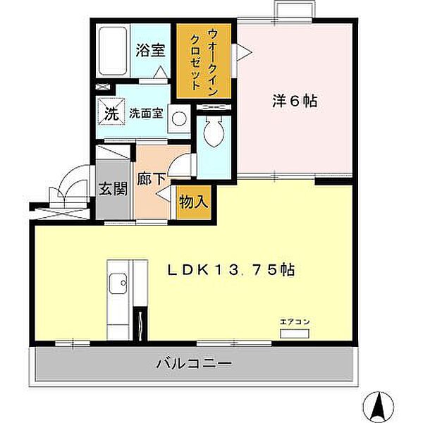 リバージュ　Ａ ｜愛知県名古屋市中川区前田西町1丁目(賃貸アパート1LDK・2階・47.59㎡)の写真 その2