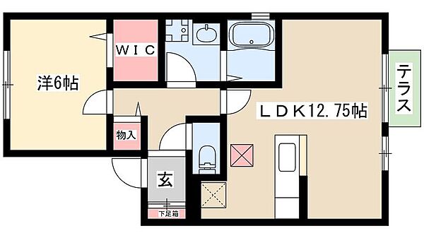 サンテラス ｜愛知県名古屋市中川区かの里1丁目(賃貸アパート1LDK・1階・45.84㎡)の写真 その2