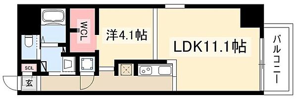 SK BUILDING-901 ｜愛知県名古屋市中村区佐古前町(賃貸マンション1LDK・8階・40.42㎡)の写真 その2