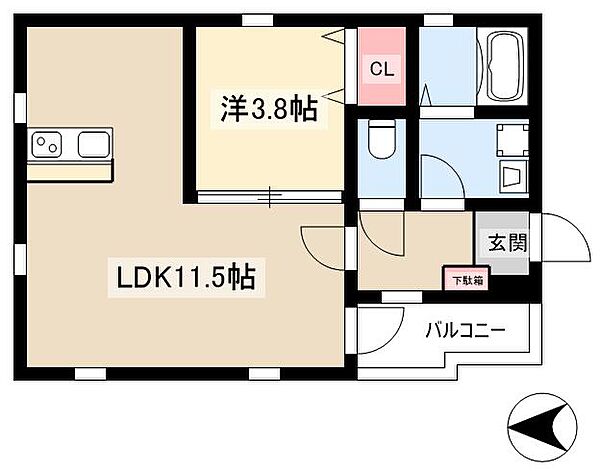 プレシャス ｜愛知県名古屋市中村区中島町4丁目(賃貸アパート1LDK・2階・36.22㎡)の写真 その2