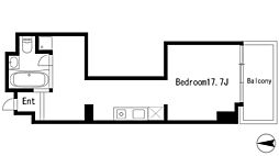 FLATS GAZERY 4階ワンルームの間取り