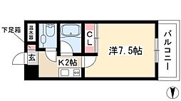 フロンティアタワー名駅南(旧CITY SPIRE 名駅南) 7階1Kの間取り
