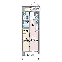 Thames garden place 10階1LDKの間取り