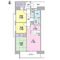 アーバンドエル庄内通 2階3LDKの間取り