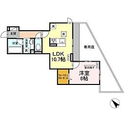 GRAND D-ROOM大秋 1LDKの間取図画像