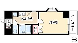 うらら 1Kの間取図画像