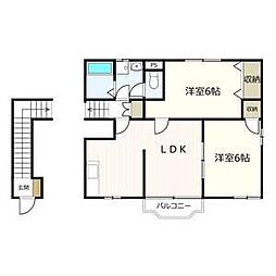 ララキャメロン 2LDKの間取図画像