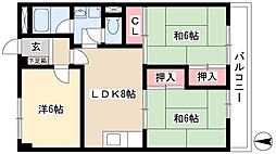 中村パークビル 3DKの間取図画像