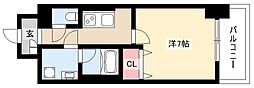 ルディアマン 1Kの間取図画像