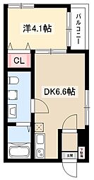 ハーモニーテラス高道町3 1DKの間取図画像