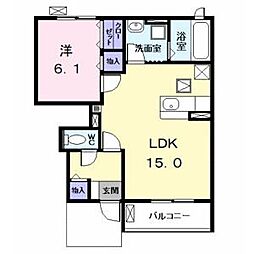Le reve(ルレーブ) 1LDKの間取図画像