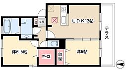 ハロウェルD 2LDKの間取図画像