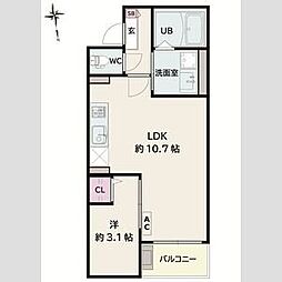 Jack todanishiI 1LDKの間取図画像