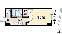 岩井橋ロイヤルハイツ 1Kの間取図画像