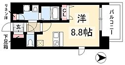 プレサンス名古屋STATIONアライブ ワンルームの間取図画像