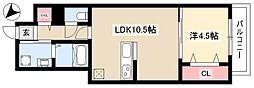 グランアビタシオンノリタケ 1LDKの間取図画像