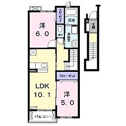 ラフィネF 2LDKの間取図画像
