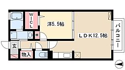メゾン・ヴェルトワ 1LDKの間取図画像