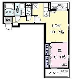 カーサ・エスペランサ 1LDKの間取図画像