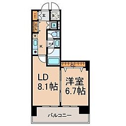 casa+α名駅南 1LDKの間取図画像