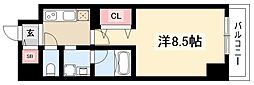 RICHED'OR名駅南 1Kの間取図画像