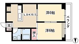 H.I.ビル 2LDKの間取図画像