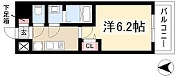 名古屋市中村区亀島2丁目マンション 1Kの間取図画像