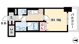 ルディアマン 1Kの間取図画像