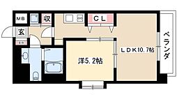 モエリングストーン 1LDKの間取図画像
