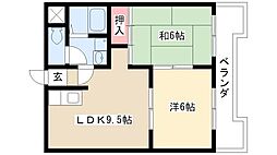 カサ松下 2LDKの間取図画像