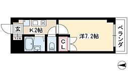 ソレイユYK 1Kの間取図画像