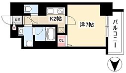 ResidenceYuki 1Kの間取図画像