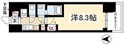 プレサンス錦ラウム 1Kの間取図画像