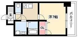 エスリード大須観音プリモ 1Kの間取図画像