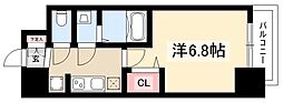 ディアレイシャス名古屋太閤通2 1Kの間取図画像