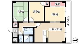 サニーハイツ林 3LDKの間取図画像