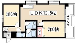カサ松下 2LDKの間取図画像