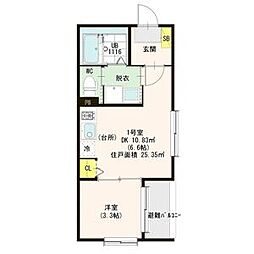 ニトヴァハイツ 1DKの間取図画像