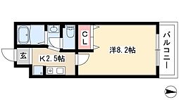T'sDream甚目寺北 1Kの間取図画像