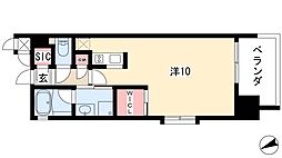 アデグランツ大須 ワンルームの間取図画像