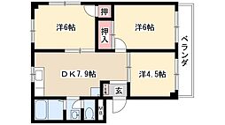 ロジュマンK 3DKの間取図画像